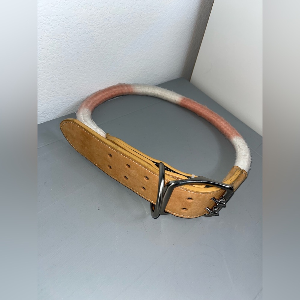 Youly Avant- Garde Braided NWOT Chunky Belted Dog Collar Adjustable Hole 36-37”
